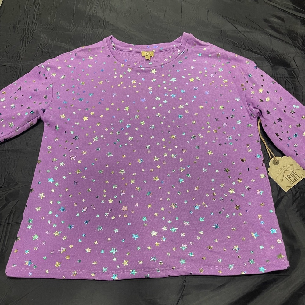 True Craft Kids Long Sleeve Purple Star Tee
